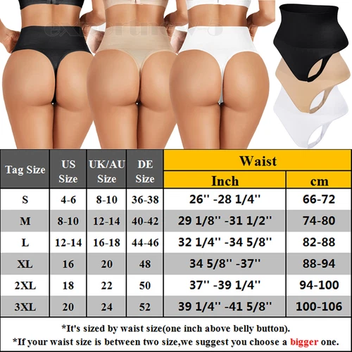 Women High Waist Tummy Control Body Shaper Thong Pants Shapewear Slim Underwear - Picture 2 of 26