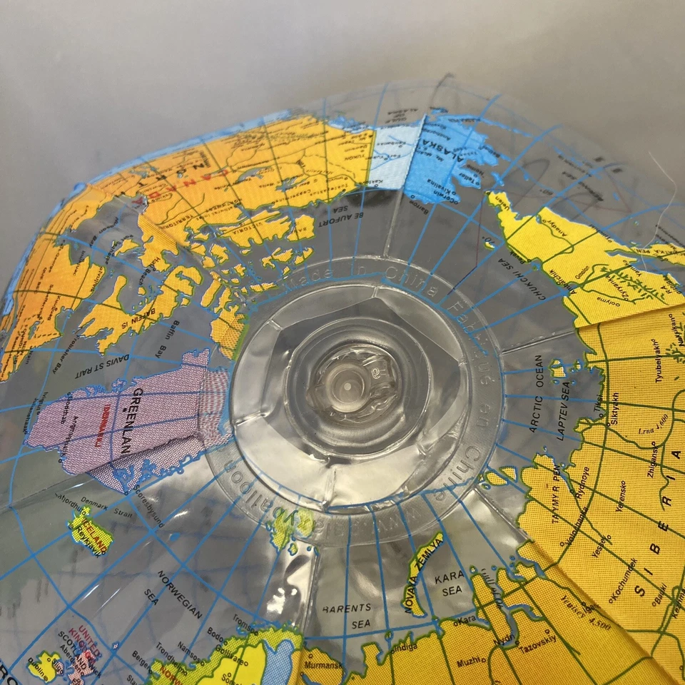 2 винтажных надувных мяча для бассейна Float World Globe Neeium International 10 дюймов - Изображение 4 из 4