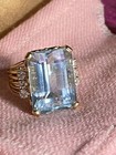 22 Carat Aquamarine, Diamond, Gold Ring 14K Gold Gross weight 15.40 grams. — photo 1