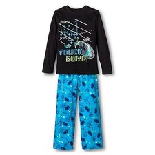 Circo Boys 2 Piece 'Touch Down' Football Pajamas Set Ebony/Blue Size X-Small 4-5