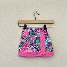 LILLY PULITZER Mini Skort Girls Sz 5 Colorful Floral Print Beach UPF 50 Vacay