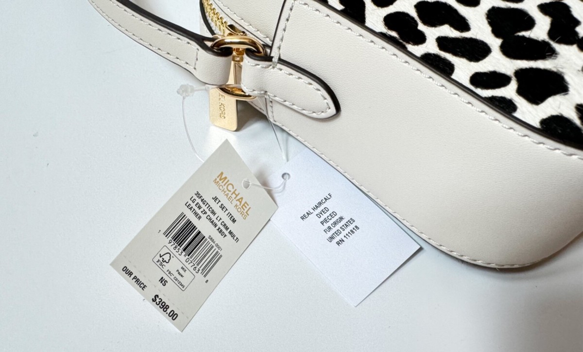 MICHAEL KORS JET SET ITEM CHAIN CROSSBODY BAG LIGHT CREAM MULTI  