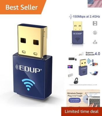 High-Speed Wireless Nano USB Adapter - Bluetooth 4.0 & 150Mbps for Seamless Use