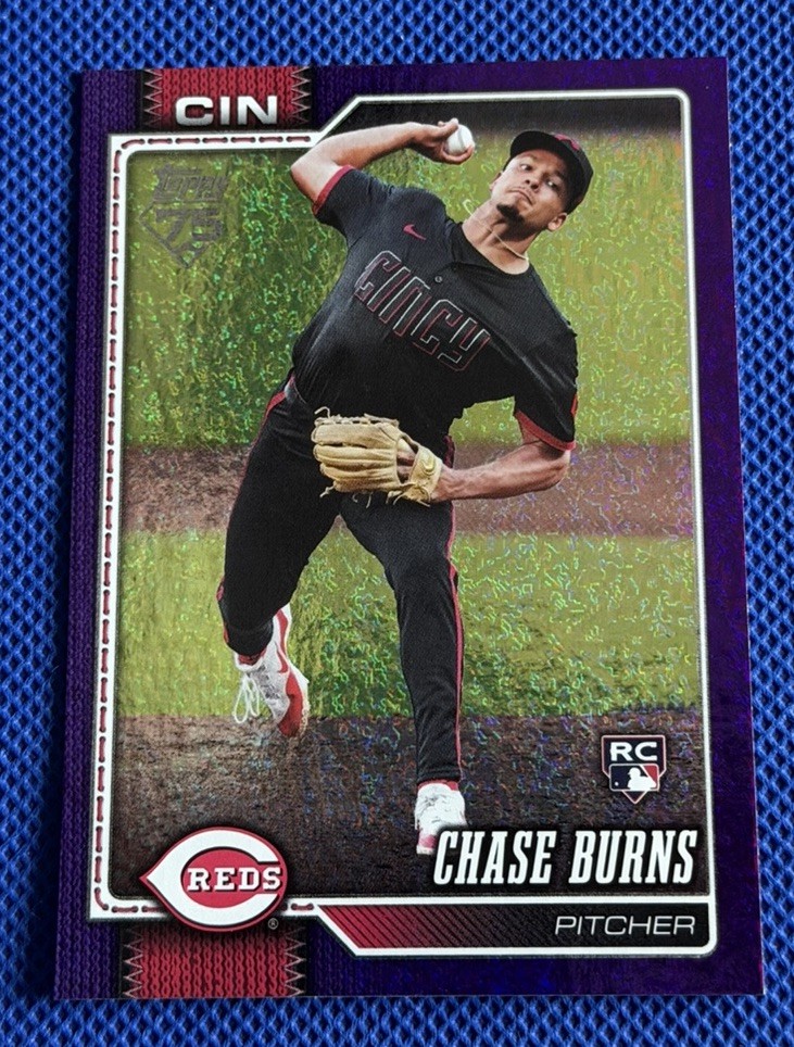 2026 Topps Series 1 Chase Burns RC Purple Rainbow Foil /250 Reds Rookie Card