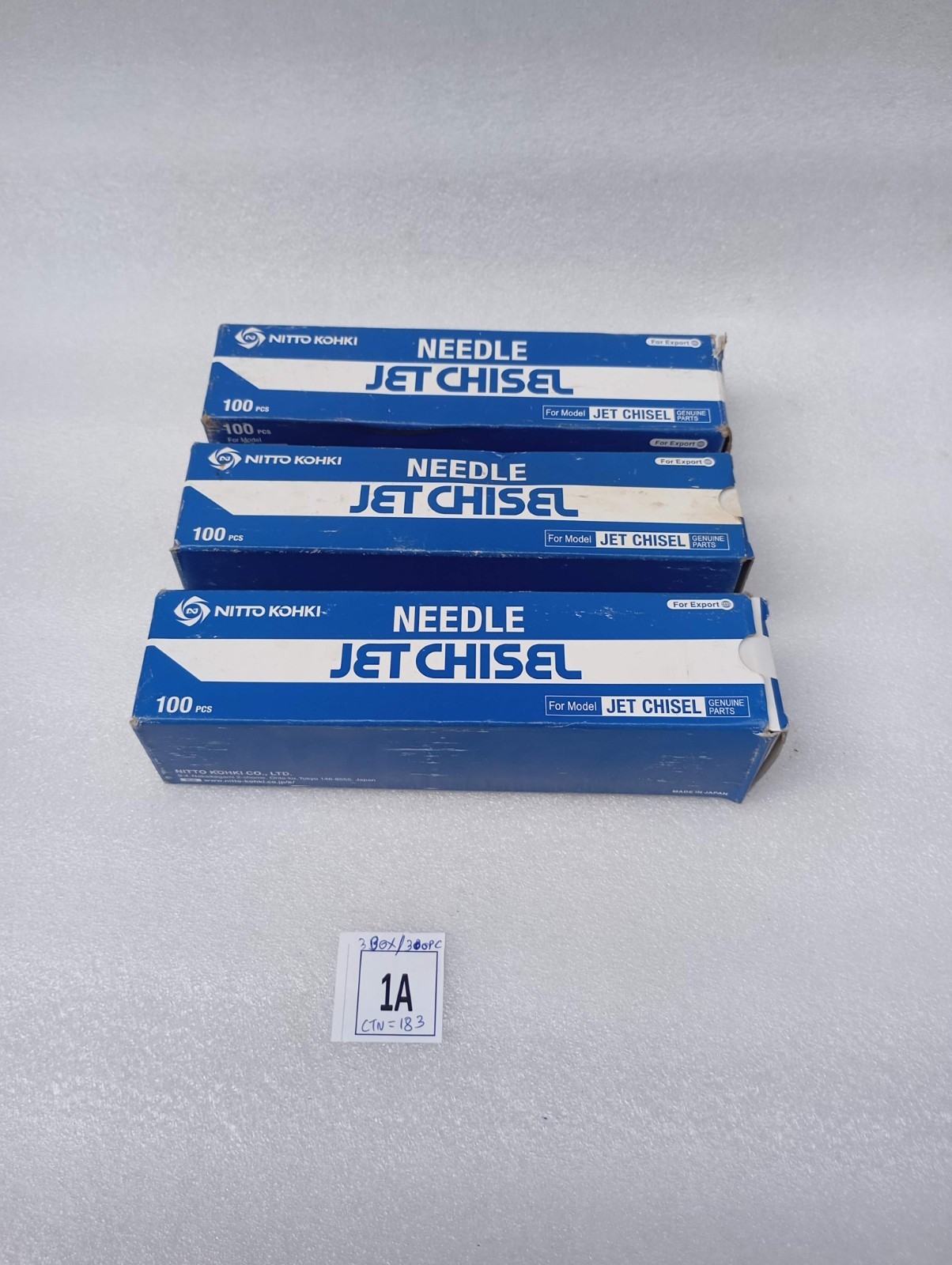 NITTO KOHKI JET CHISEL NEEDLE SIZE. 3mmX180mm japan made (LOT OF 3 BOX (300PC)