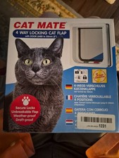 CAT MATE WHITE ELECTROMAGNETIC CAT FLAP 4 WAY LOCKING WITH 2 MAGNETS