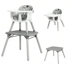 4 in 1 Baby High Chair Convertible Toddler Table Chair Set PU Cushion
