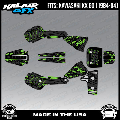 Graphics Kit for KAWASAKI KX60 KX KAWA (1984-2004) Twitch-Green
