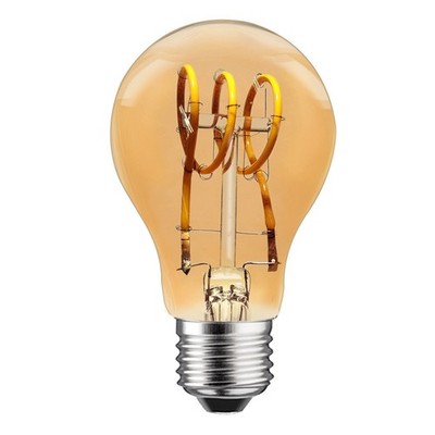 LED Spiral Filament Rustika Birne A60 3W E27 gold extra warmweiß 1800K DIMMBAR