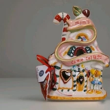 Blue Sky Clayworks Goldminc "MOM'S COOKIE COTTAGE" Tea Light Candle House, X-mas