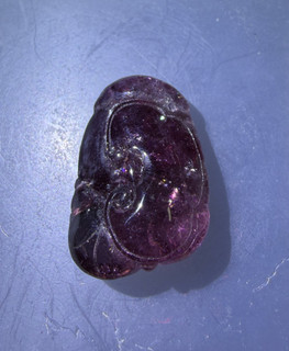 Lovely Vtg. Chinese HK Wine Red Tourmaline Pendant