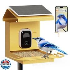 Bilantan Metal Smart Bird Feeder with Camera Solar Powered, Only 