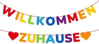 Willkommen Zuhause Banner Bunt Girlande Dekoration Familie Party 19 Wimpel 3M
