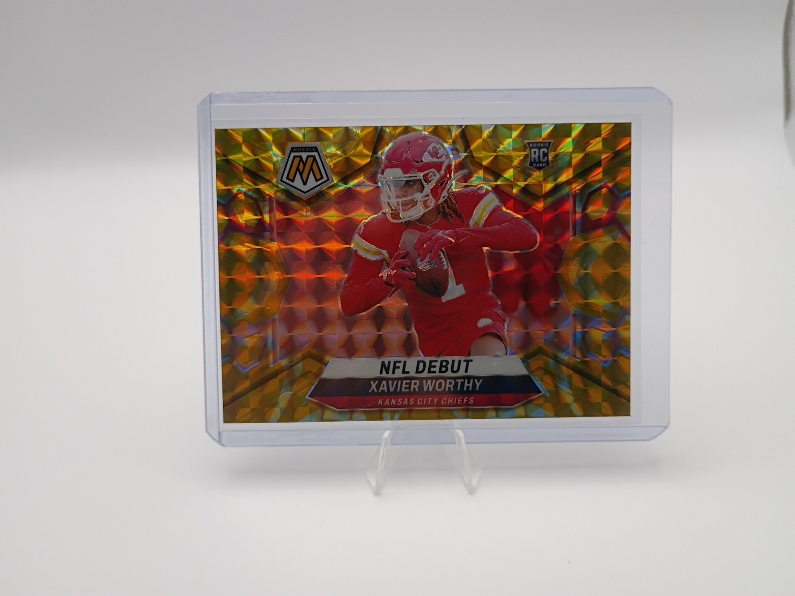 2024 Panini Mosaic - NFL Debut Xavier Worthy #285 Reactive Yellow Mosaic Prizm
