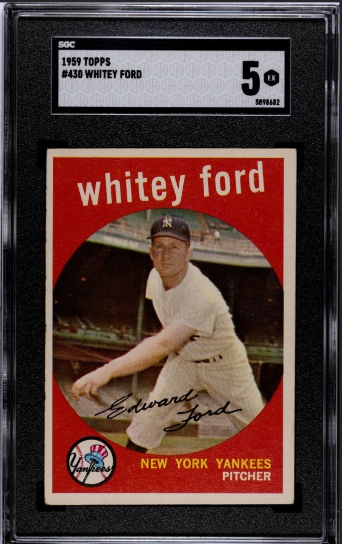 1959 Topps #430 Whitey Ford (HOF) SGC 5 ~ New York Yankees