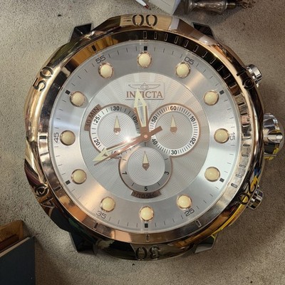 Invicta Wall Decor 33773 Venom Silver Tone Dial Rose Gold Bezel Large Wall Clock
