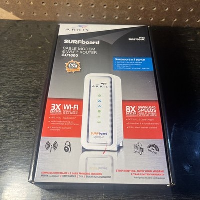 Arris Surfboard AC1600 SBG6700-AC DOCSIS 3.0 Cable Modem & WiFi Router