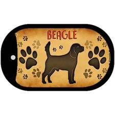 Beagle Novelty Metal Dog Tag Necklace 2" x 1"