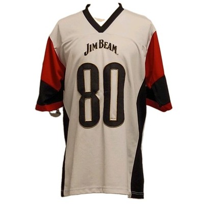 Jersey T-shirt Jim Beam #80 Unisex L Football Emrodery Applique Whiskey Burbon 