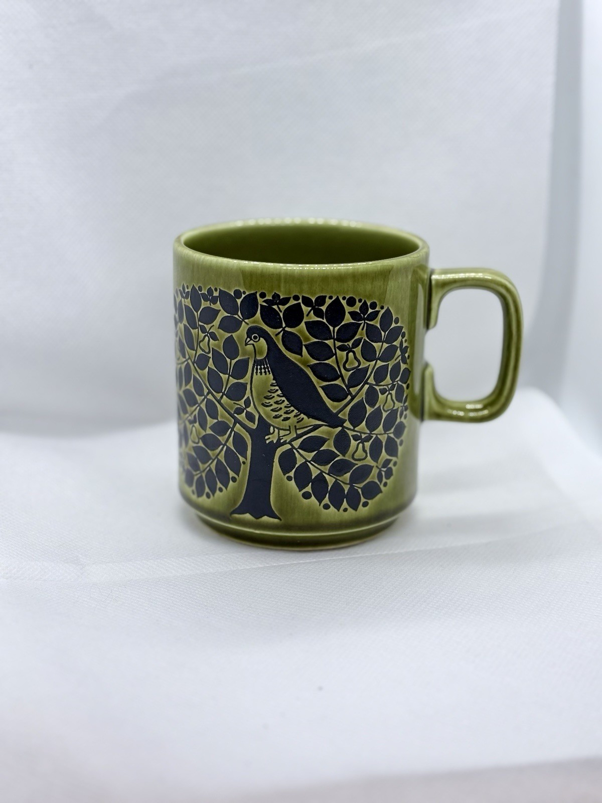 Vintage Hornsea Pottery "Partridge in a Pear Tree" Mug - Green