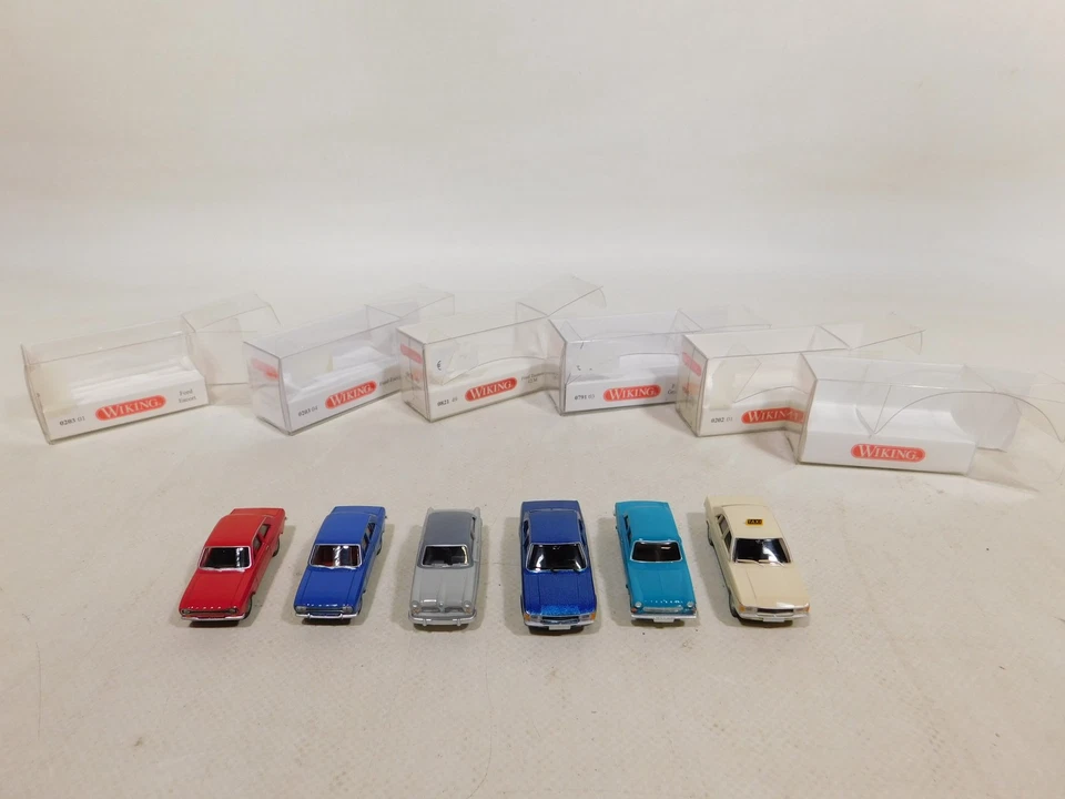 6X Wiking H0 1:87 Ford 0202 0821 12 M 0203 Escort 0791 0800 Mint+Box #DW942-0,5 - Immagine 4 di 4