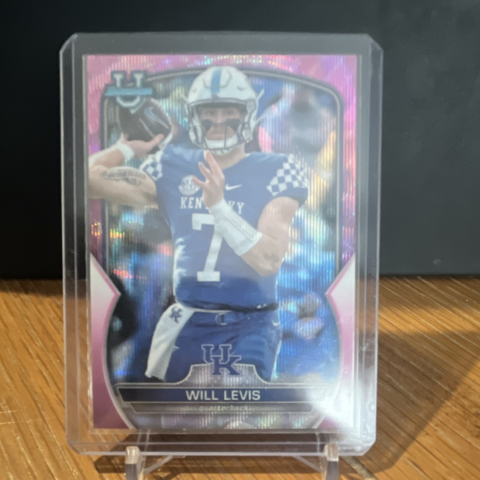 2022 Bowman University Chrome Will Levis #5 Pink Wave Refractor 94/125 Rookie RC