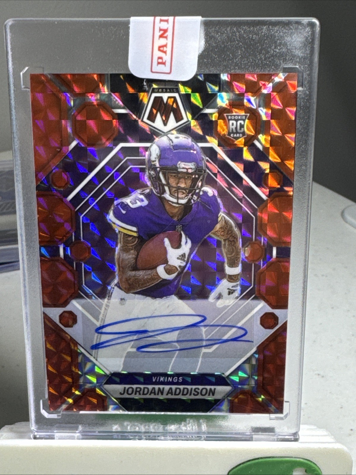 2023 Panini Mosaic JORDAN ADDISON Auto Red Prizm /199 Rookie #337 RC Vikings