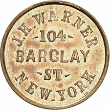 New York City NY630CA-1d NGC MS-65 - J.H. Warner - ex Dr. George Hetrich - RARE