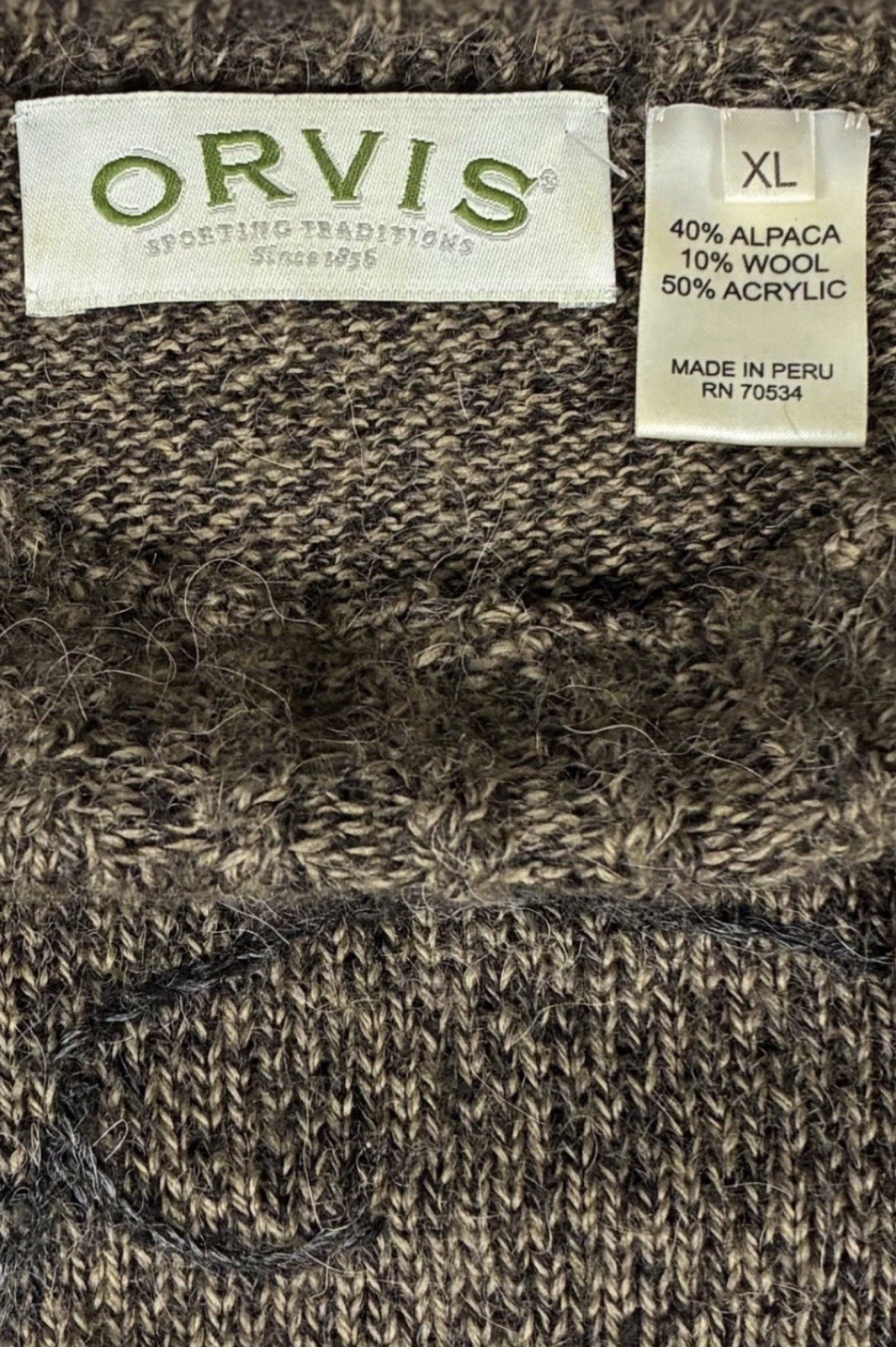 Orvis Alpaca Wool Blend Patchwork 3D Embroidered … - image 3