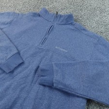 Columbia Sweatshirt Mens XL Blue 1/4 Zip Mock Neck Fleece Pullover Sweater Hike