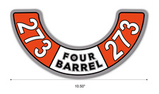 New 273 Four Barrel Air Cleaner Decal Sticker For Dodge Plymouth Chrysler Usa New 273 Four Barrel Air Cleaner Decal Sticker For Dodge Plymouth Chrysler Usa
