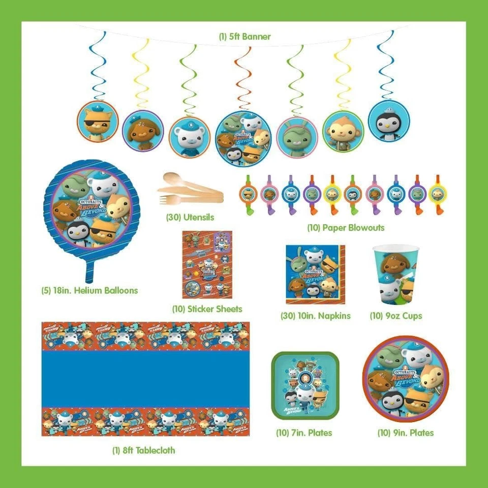 Kit de fiesta en caja Octonauts Above & Beyond 100+ piezas decoraciones de cumpleaños para niños Foto 3 de 4