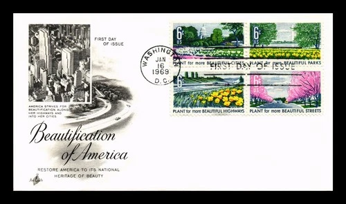 DR JIM STAMPS US COVER BEAUTIFICATION OF AMERICA FDC SETENANT ARTCRAFT