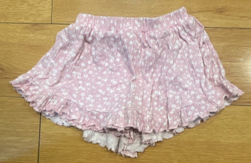Zara Baby Shorts Pink Floral 9-12 Months Ruffle Elastic Waist