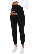 Med Couture Maternity Jogger Scrub Pants for Women, High Large Petite, Black