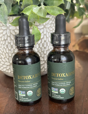 2 pk Global Healing Detoxadine, Organic Nascent Iodine Supplement 1950 mcg