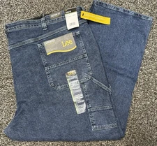 Lee Mens Work Carpenter Denim Jeans Original Stone 54x30 54W 30L NWT Stretch
