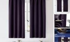 Sally Blackout Curtains for Bedroom 63 40"W x 63"L Pack of 2 Dark Purple