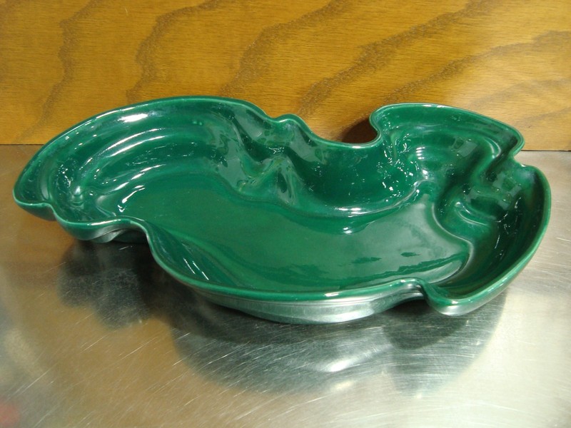 MCM Vintage Abstract Hunter Green Claire Lerner California Pottery Trinket Dish