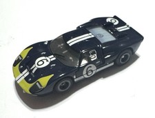 HTF AFX TOMY TURBO FORD GT40 6 Blue LeMans 1966 Mario Andretti HO Slot Car MINT