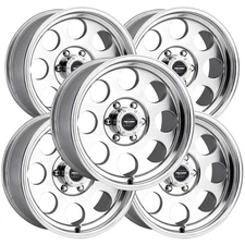 (Set of 5) Pro Comp PA69 Vintage 16x8 6x5.5" -12mm Polished Wheels Rims 16" Inch