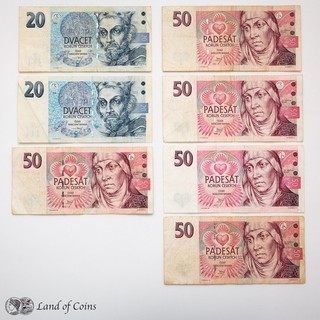 CZECH REPUBLIC: Set of 7 Czech Koruna Banknotes.