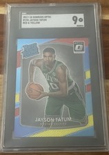 2017-18 Donruss Optic Jayson Tatum Red & Yellow Rated Rookie Refractor SGC 9