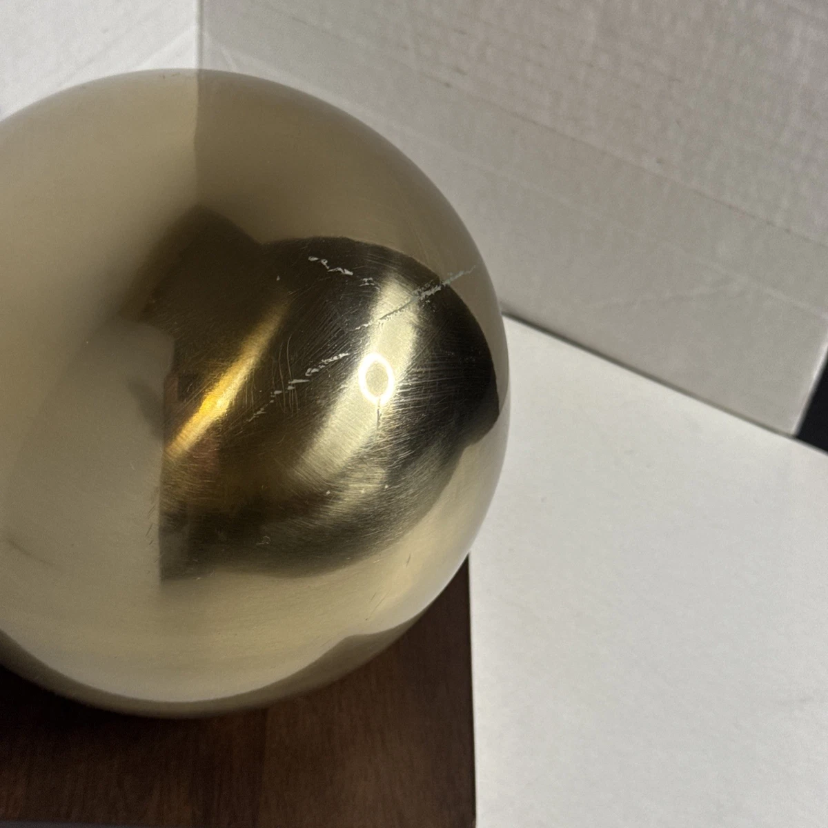 Modern Ball Sculpture Wood Stand