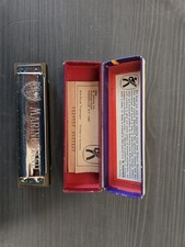 Vintage Hohner Marine Band Harmonica No. 1896 Key A - With Box Instructions