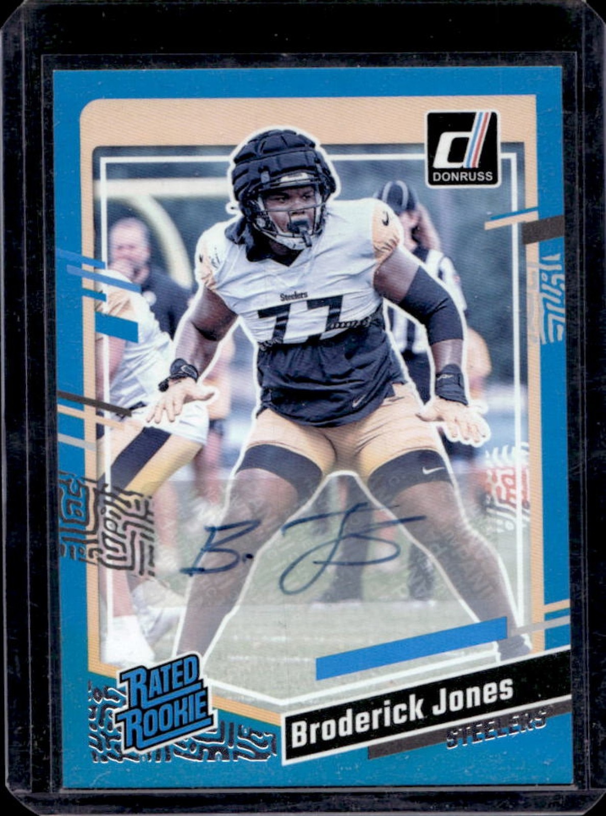 Broderick Jones Panini Donruss #385 Autograph-Blue