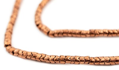 Copper Interlocking Snake Beads 4.5mm 24 Inch Strand