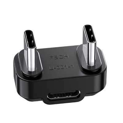 Compactly U Type USB C Female to 2 Male OTG Adapter for Quick Charging Data