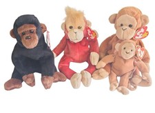 Beanie Babies Monkeys - Congo, Schweetheart, Bongo with Teeny Beenie Baby Bongo