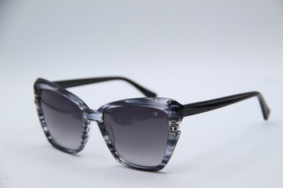 NEW CHAMPION LUCY C01 CLEAR HORN BLACK GRADIENT AUTHENTIC FRAME SUNGLASSES 56-18